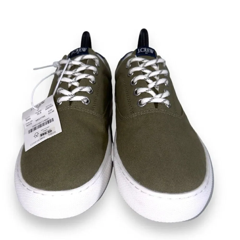 J. Crew Explorer Canvas Casual Sneakers Olive‎ Green AW265 Men's 7 Women's 9